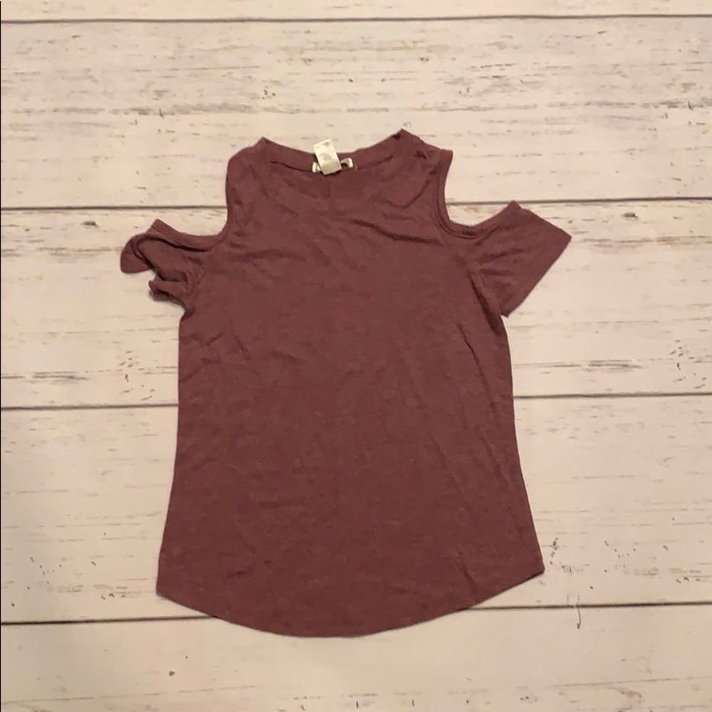 girls cold shoulder shirt from tillys